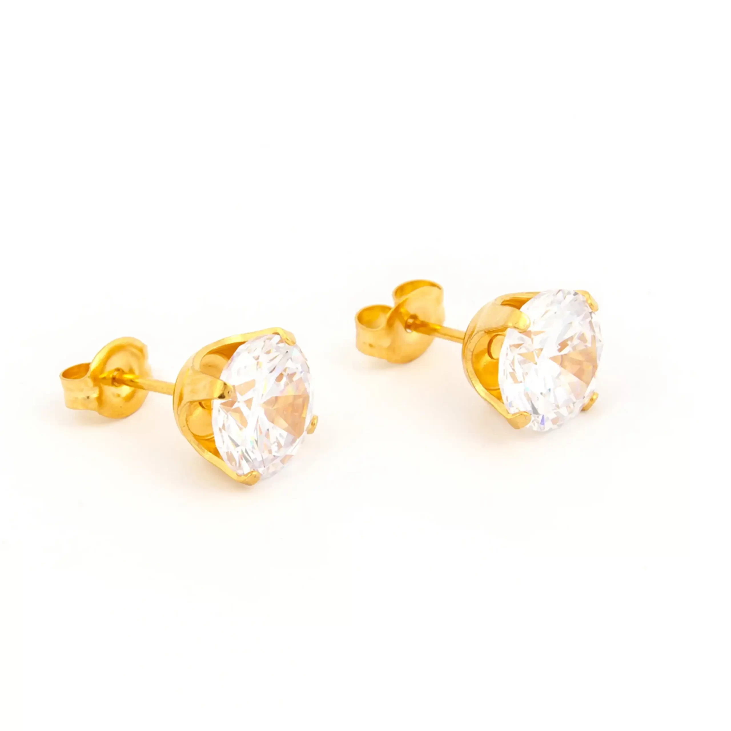 5MM September - Sapphire 24K Pure Gold Plated Ear Studs | Ideal For ...