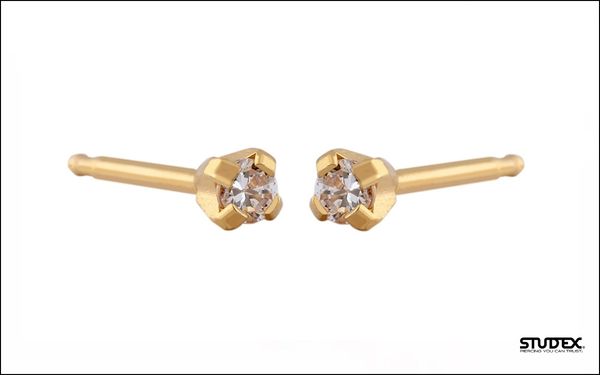 Cubic Zirconia Gold Plated Ear Studs for Kids